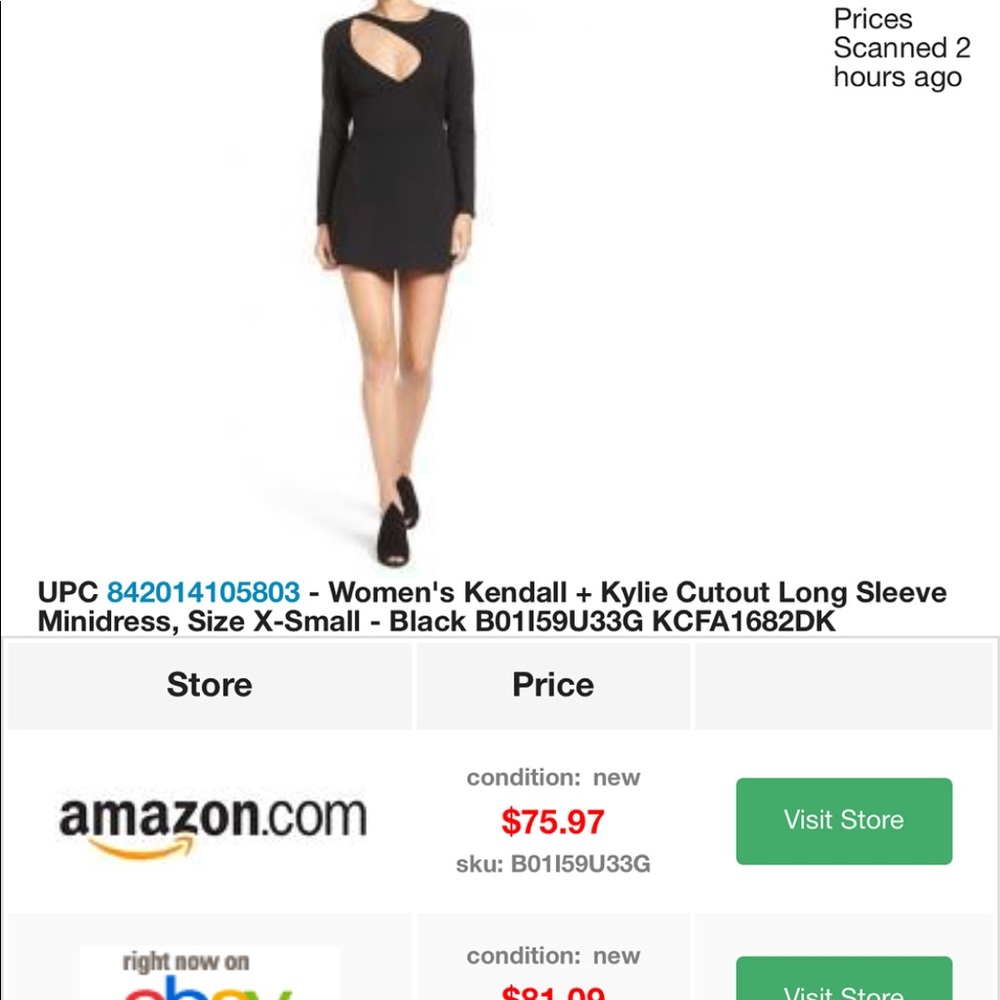 Black Kendall + Kylie short black dress